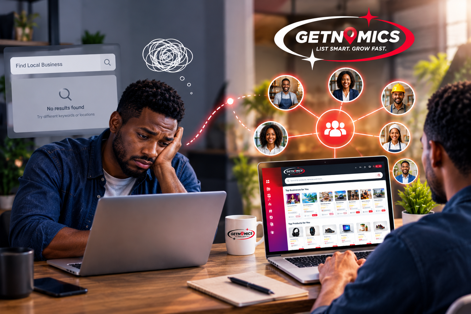 Business owner looking for customer leads and searching for local marketing solutions